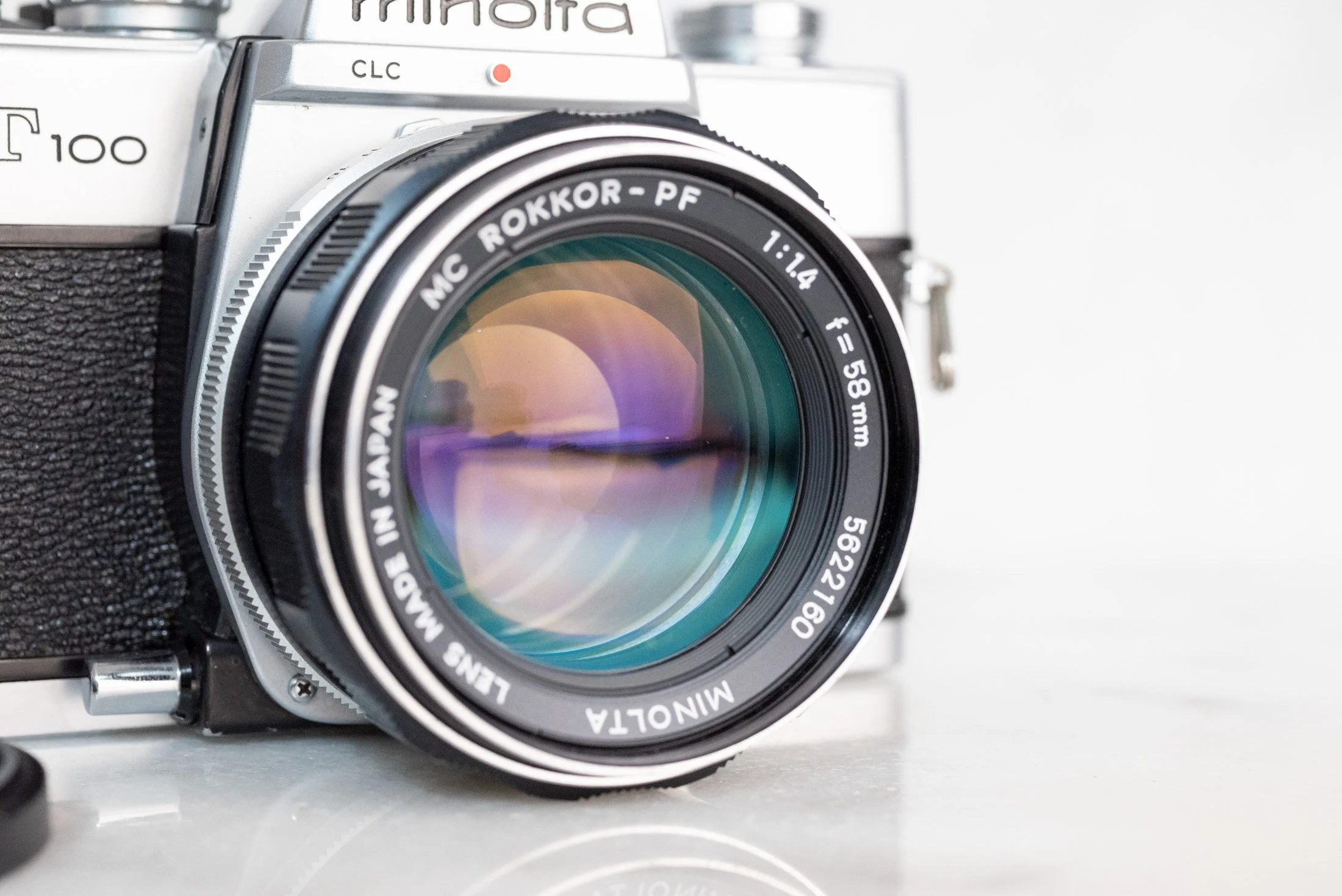 Minolta SRT 100 35mm Film Camera with Minolta MC Rokkor PF 58mm F